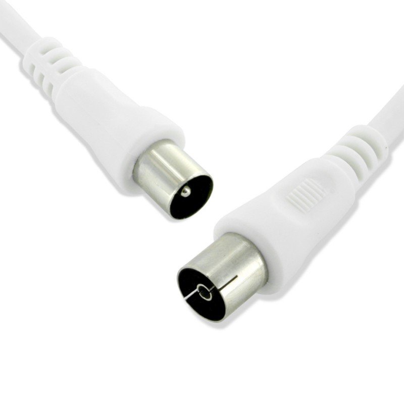 POWERTECH CAB-V001 ANTENA TV COAXIAL CABLE M/F WHITE 1.5m ΟΜΟΑΞΩΝΙΚΟ ΚΑΛΩΔΙΟ ΚΕΡΑΙΑΣ ΛΕΥΚΟ POWER TECH CABV001