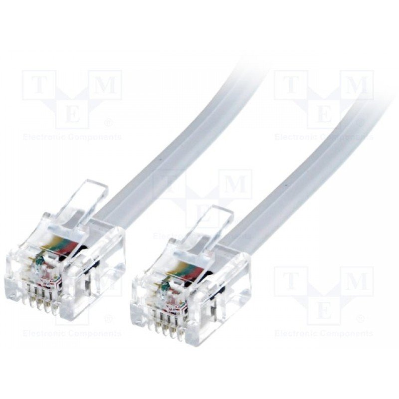 Καλώδιο Τηλεφώνου RJ11 Λευκό Telephone Cable 20m White 6P4C CAB-T028