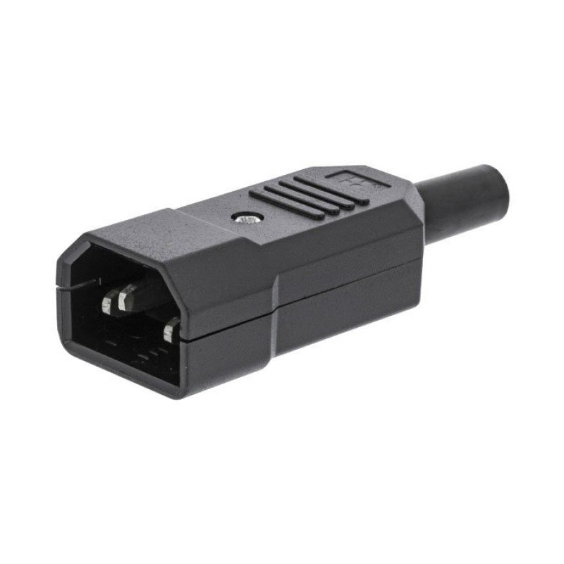 Power Plug Ups Adaptor Male 3Pin Black IEC-320-C14 Τελικό Βύσμα Τροφοδοσίας Αρσενικό Μαύρο Φις Valueline VLEP 11806B 4114