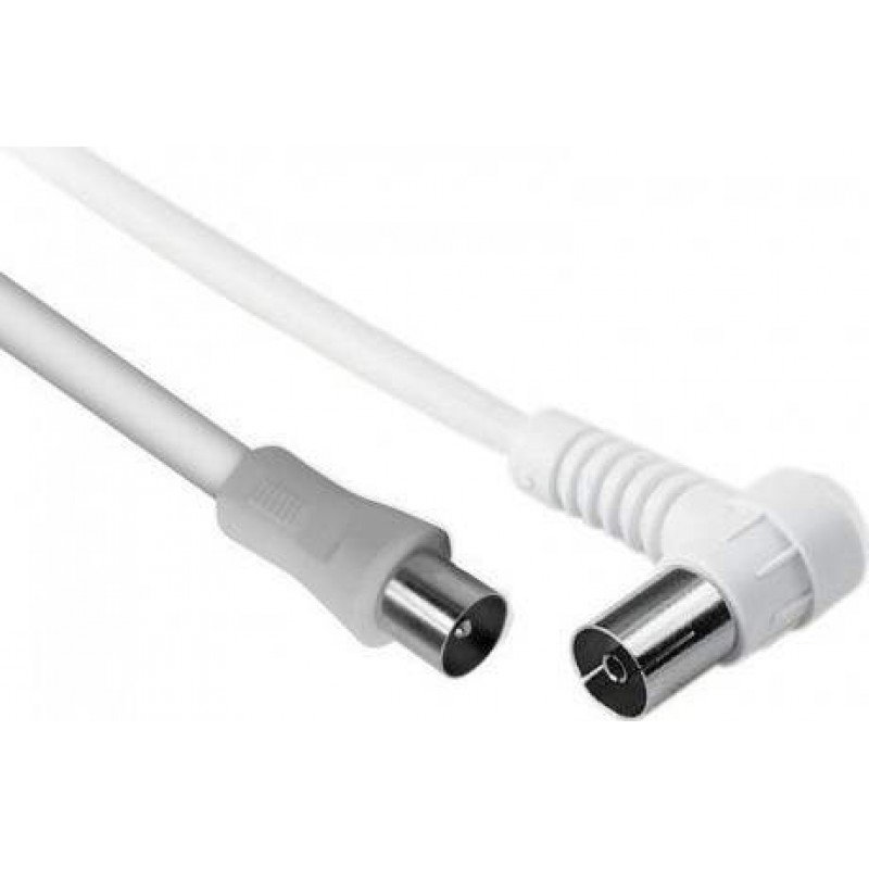 ANTENA TV COAXIAL CABLE M/F WHITE 1.5m ΟΜΟΑΞΩΝΙΚΟ ΚΑΛΩΔΙΟ ΚΕΡΑΙΑΣ ΛΕΥΚΟ ΓΩΝΙΑ POWERTECH CAB-V002