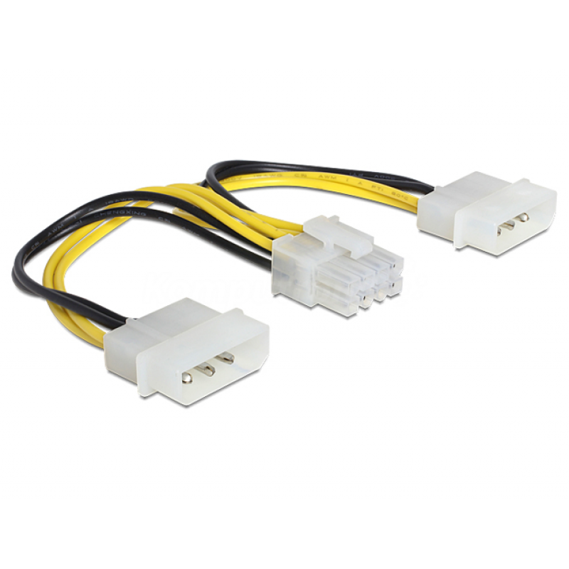 Power Cable 15cm Internal 2 X Molex 5.25 Male To 8pin Female EPS Power Nedis CCGP74400VA015