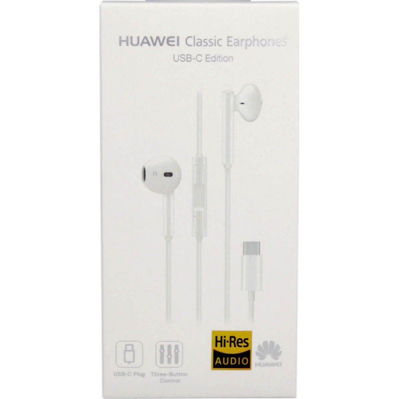 Ακουστικά Huawei CM33 Ενσύρματα Λευκά - Classic Wired Earphones Stereo Type c Edition 3 Button Control 55030088