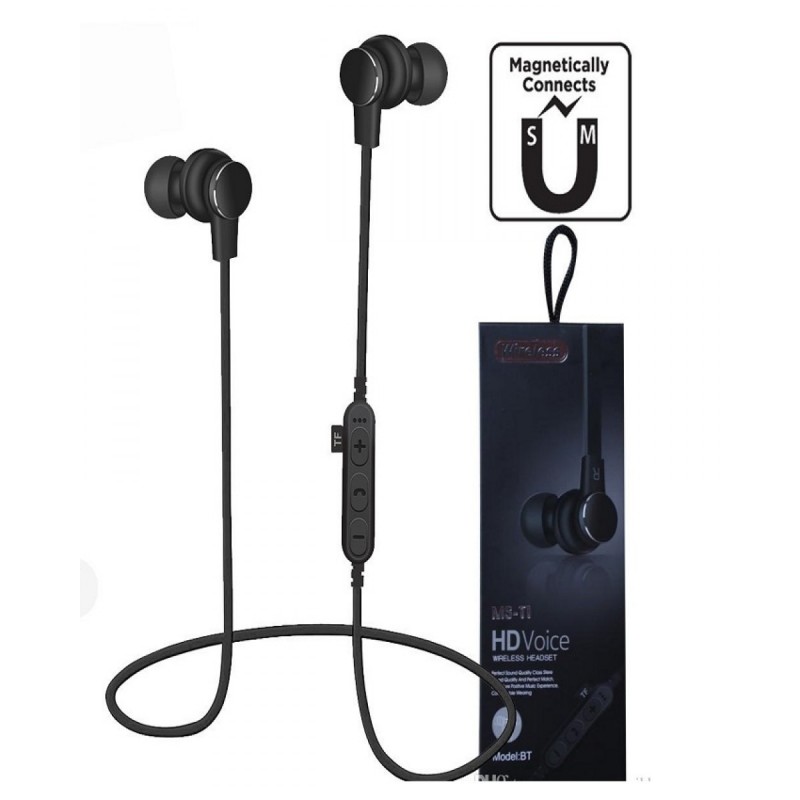 BT MS-T1 MAGNET SPORTS FREE MOTION HANDSFREE WIRELESS BLUETOOTH HEADSET MINI BLACK ΑΚΟΥΣΤΙΚΑ ΑΣΥΡΜΑΤΑ ΜΕ ΜΙΚΡΟΦΩΝΟ ΜΑΓΝΗΤΙΚΑ ΜΑΥΡΑ