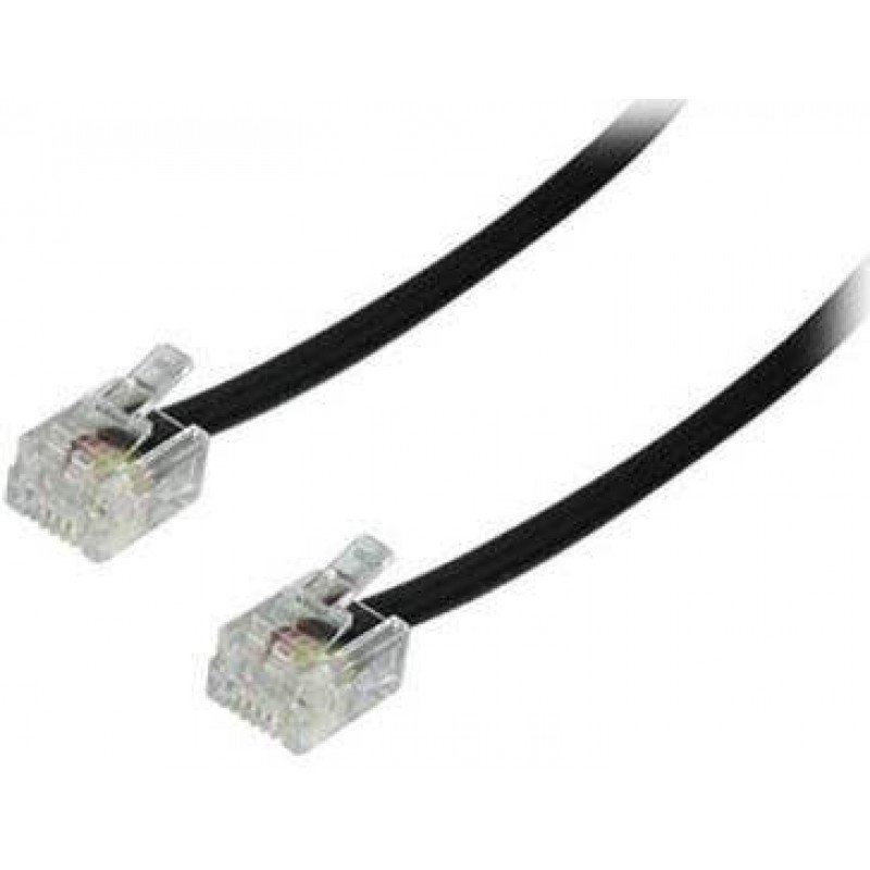 TELEPHONE CABLE RJ11 5m BLACK ΚΑΛΩΔΙΟ ΤΗΛΕΦΩΝΟΥ TEL-0012B