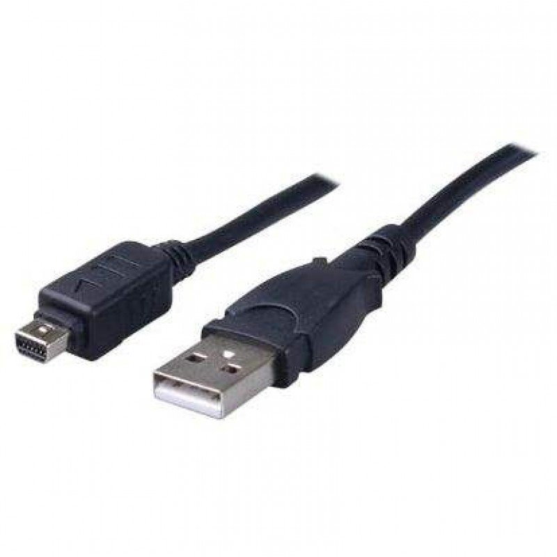 VALUELINE VLCP60802B20 USB A 2.0 CABLE MALE TO USB MALE MICRO 12PIN 1.8m BLACK CABLE-294 OLYMPUS