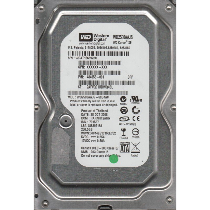 250Gb Σκληρός Δίσκος Εσωτερικός Western Digital Caviar Hard Disk Drive SATA 3.5 WD2500AAJS