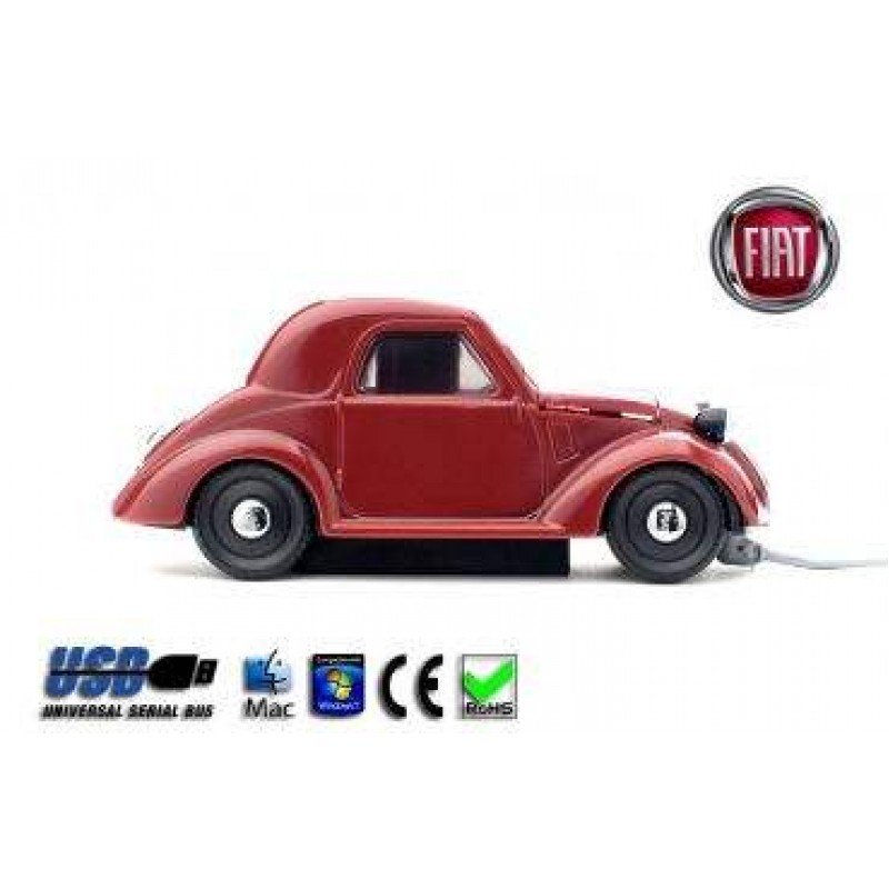 MOUSE WIRED OPTICAL CLICK CAR FIAT 500A OLD BROWN TOPOLINO ΟΠΤΙΚΟ ΠΟΝΤΙΚΙ