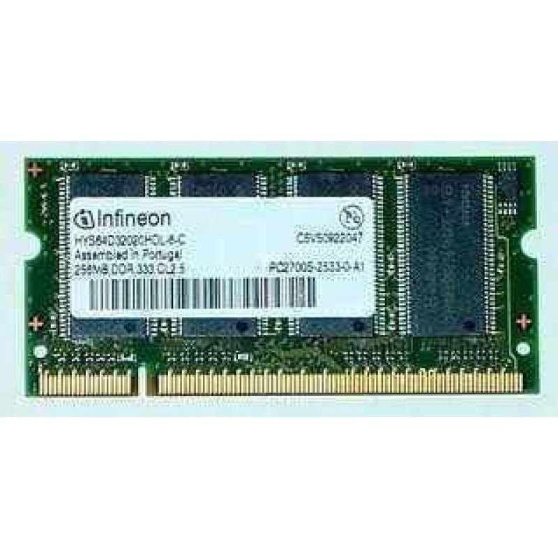 256Mb MEMORY RAM SODIM DDR1 -333Mhz- CL2.5 INFINEON PC2700S-2533-0-A1 ΜΝΗΜΗ -USED- (PC)