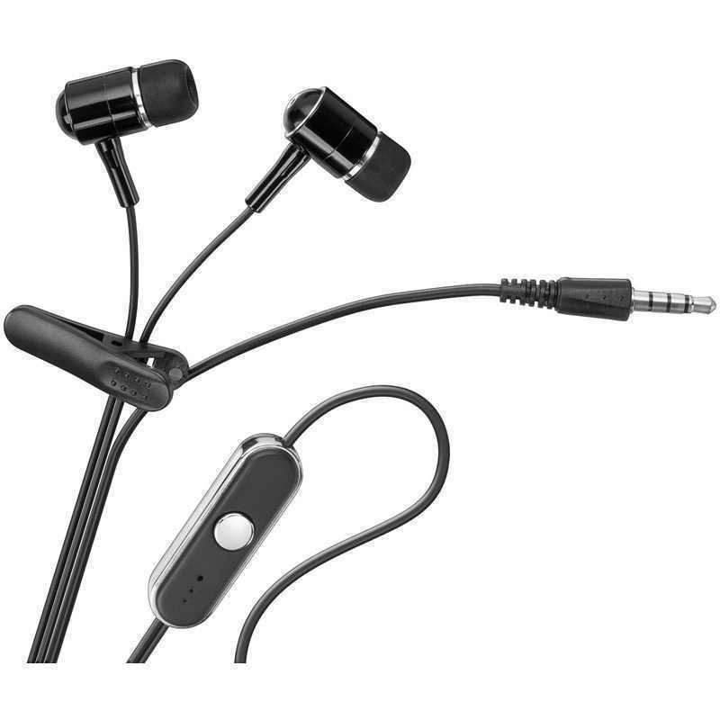 ΑΚΟΥΣΤΙΚΑ ΜΕ ΜΙΚΡΟΦΩΝΟ HEADSET & MICROPHONE HANDSFREE EARPHONES BLACK iPHONE/SMART PHONE ΨΕΙΡΕΣ ΜΑΥΡΑ GOOBAY 42283