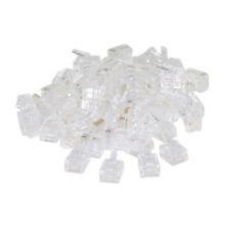 RJ11 ΒΥΣΜΑ ΓΙΑ ΚΑΛΩΔΙΟ ΤΗΛΕΦΩΝΟΥ 6P4C [100 PACK] FTT3-022 T024