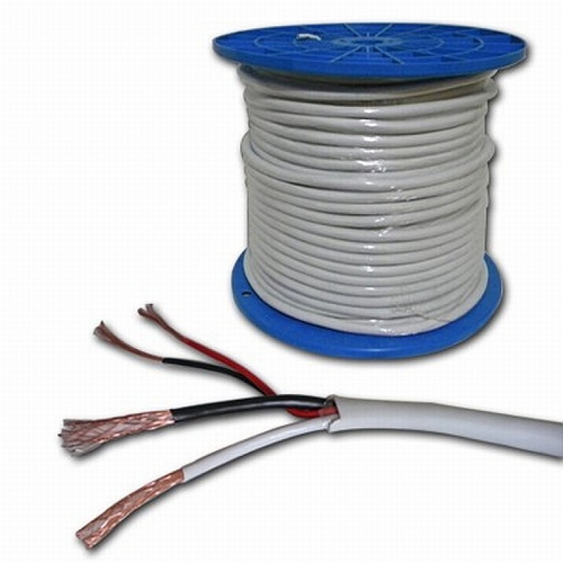 ANTENA CCTV COAXIAL CABLE + ΡΕΥΜΑ 100m WHITE ΚΑΛΩΔΙΟ ΚΕΡΑΙΑΣ ΟΜΟΑΞΟΝΙΚΟ ΛΕΥΚΟ ΚΟΥΛΟΥΡΑ 2 X RG59 + 2 X 0.50 POWER FTT7-002