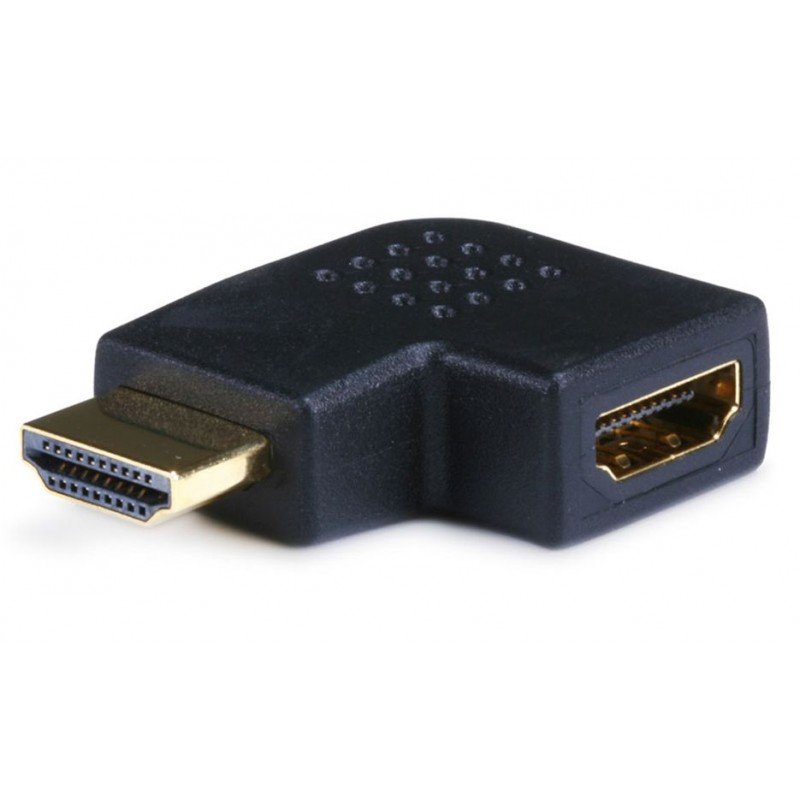 POWERTECH CAB-H036 ADAPTOR GOLD HDMI 1.4V 19pin FEMALE TO HDMI MALE 90 BLACK ΜΟΥΦΑ ΓΩΝΙΑΚΗ