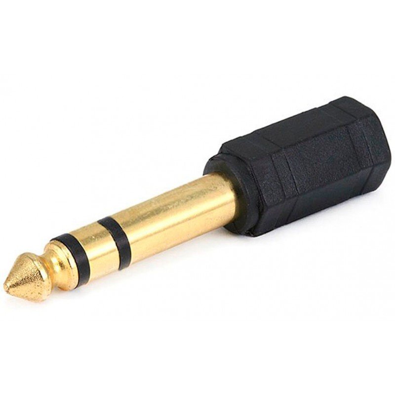 ADAPTER GOLD JACK 3.5 STEREO FEMALE TO JACK 6.3 STEREO MALE BLACK CAB-J016