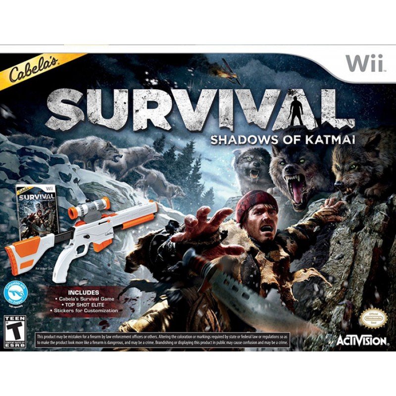 CABELAS SURVIVAL SHADOWS OF KATMAI & GUN PRO PISTOL BUNDLE GAMER TWIN PACK (Wii)