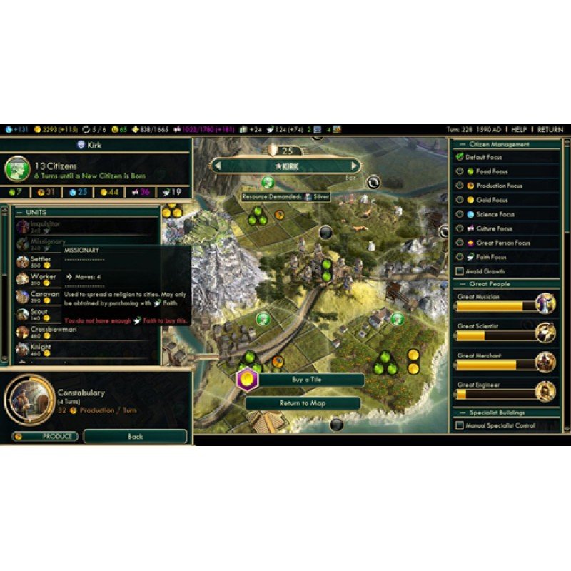 CIVILIZATION V [5] EXPANSION GODS & KINGS SID MEIERS (PC)