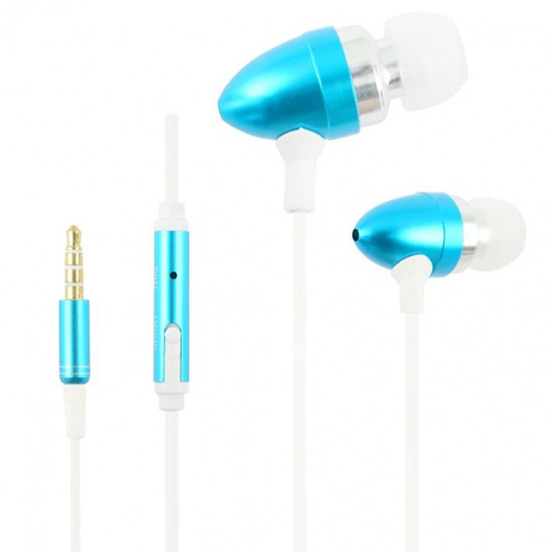 YISON EX100-BL HEADSET & MICROPHONE HANDSFREE EARPHONES BLUE-WHITE iPHONE-SMART PHONE ΑΚΟΥΣΤΙΚΑ ΜΕ ΜΙΚΡΟΦΩΝΟ ΨΕΙΡΕΣ ΛΕΥΚΑ-ΜΠΛΕ