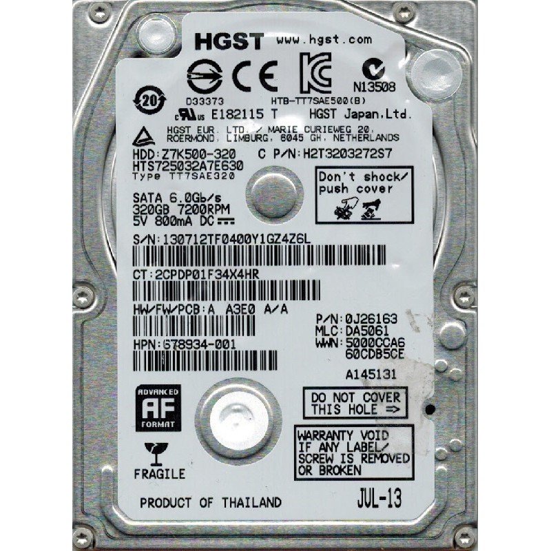 320Gb Σκληρός Δίσκος Εσωτερικός Hitachi Hard Disk Drive SATA 2.5 Z7K320-320