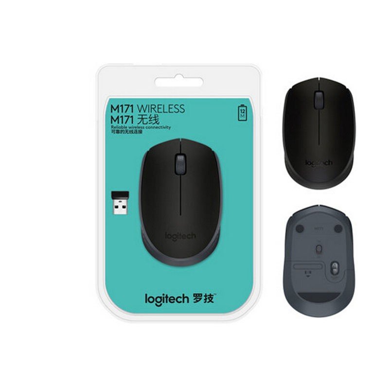 LOGITECH M171 MOUSE WIRELESS OPTICAL USB 1000Dpi BLACK-GRAY ΠΟΝΤΙΚΙ ΑΣΥΡΜΑΤΟ MAYΡΟ-ΓΚΡΙ MSE M171 910-004424