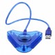 USB ADAPTOR 2 X PS2 JOYPAD TO PS3/PC BLUE -BULK- (PS3/PS2/PC)