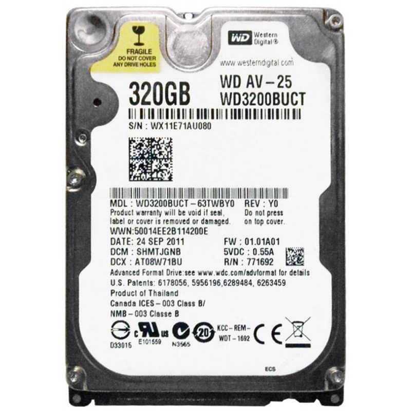 320Gb HARD DISK DRIVE SΑΤΑ 2.5 WESTERN DIGITAL WD3200BEKT ΕΣΩΤΕΡΙΚΟΣ ΣΚΛΗΡΟΣ ΔΙΣΚΟΣ Refurbished