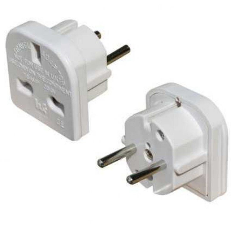 POWER AC PLUG ADAPTOR WHITE 220V ENGLISH & USA UK TO GREEK 17107 762