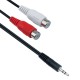 JACK 3.5 MALE TO 2 X RCA FEMALE M/F 0,2m CABLE-406 18215 22250B