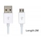 Borofone USB A 2.0 Cable Male To Micro USB B Male White 2m Fast Charging Καλώδιο Φόρτισης Λευκό BX14 X20