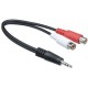 JACK 3.5 MALE TO 2 X RCA FEMALE M/F 0,2m CABLE-406 18215 22250B