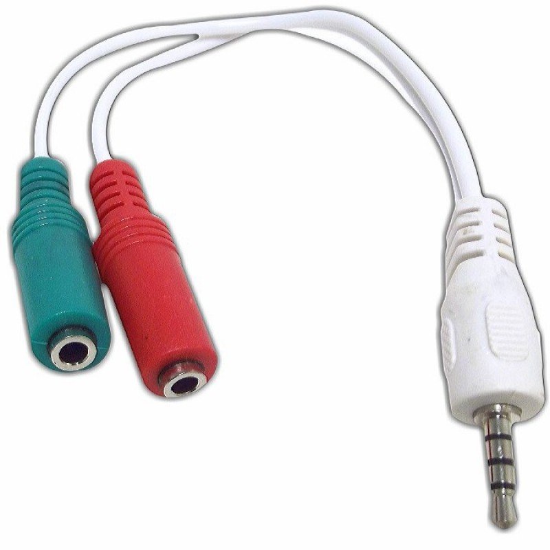 CABLEXPERT GM-CCA-417W HEADSET ADAPTER STEREO JACK 4pin MALE TO 2 X 3pin FEMALE ADAPTOR 0.2m WHITE