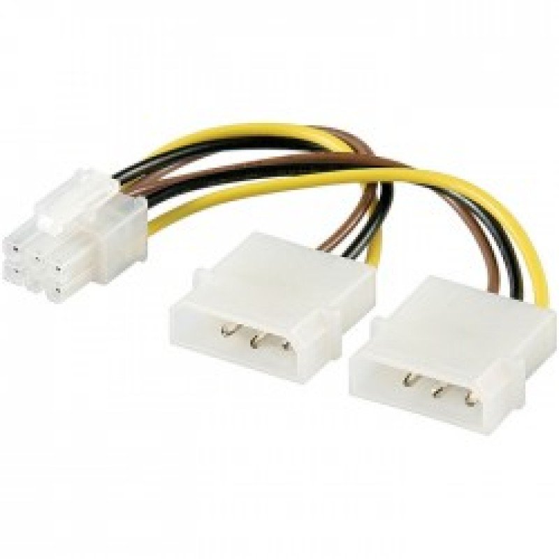 POWER CABLE INTERNAL PCI-E 6 PIN FEMALE TO 2 X 4 PIN MALE 51360