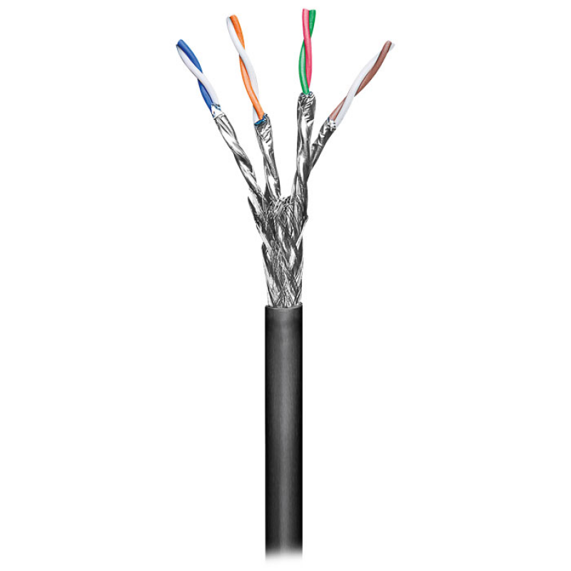 UTP ETHERNET CABLE 100m BLACK CAT 6 S/FTP ΚΑΛΩΔΙΟ ΔΙΚΤΥΟΥ ΜΟΝΟΚΛΩΝΟ ΜΑΥΡΟ GOOBAY 57197