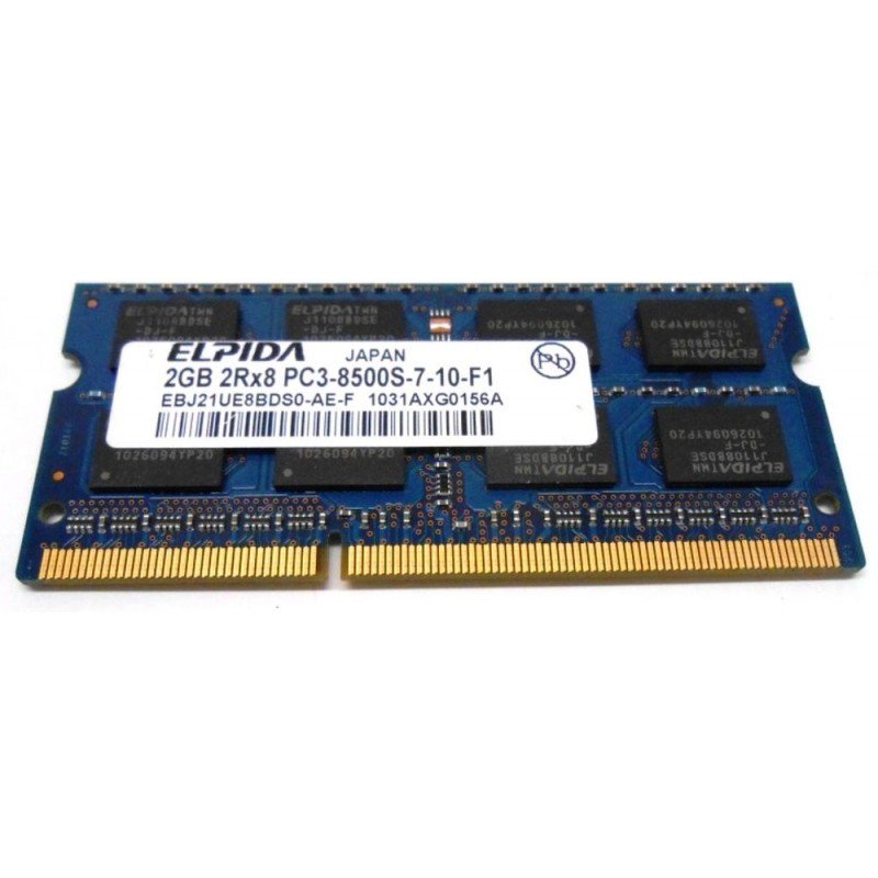 2Gb RAM DDR3 MEMORY CL3 ELPIDA PC3-8500S 200-Pin -1066Mhz- EBJ21UE8BDS0-AE-F ΜΝΗΜΗ ΦΟΡΗΤΟΥ USED