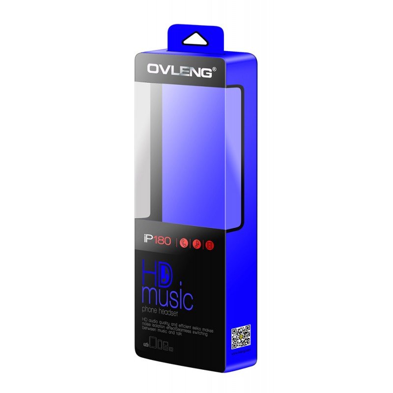 OVLENG IP180-BL EARPHONES MULTIMEDIA HEADPHONES BLUE WITH VOLUME CONTROL & MICROPHONE ΑΚΟΥΣΤΙΚΑ ΕΝΣΥΡΜΑΤΑ ΜΠΛΕ