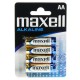 Μπαταρίες Αλκαλικές MN1500 Maxell Batteries Mignion AA Alkaline 4 Pack 1.5V LR06