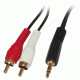 JACK MALE 3.5 TO 2 X RCA MALE SOUND CABLE GOLD 3m 18074