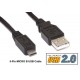 OEM USB A 2.0 CABLE MALE TO MICRO USB B MALE CABLE BLACK 3m HIGH SPEED FAST CHARGING 14213