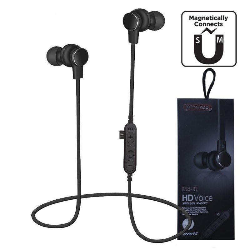 BT MS-T1 MAGNET SPORTS FREE MOTION HANDSFREE WIRELESS BLUETOOTH HEADSET MINI BLACK ΑΚΟΥΣΤΙΚΑ ΑΣΥΡΜΑΤΑ ΜΕ ΜΙΚΡΟΦΩΝΟ ΜΑΓΝΗΤΙΚΑ ΜΑΥΡΑ