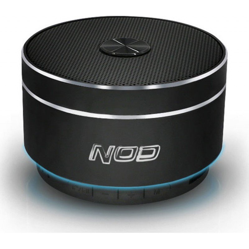 NOD ROUND SOUND BLACK MINI PORTABLE SPEAKER 5W BLUETOOTH MICRO SD FM RADIO AUX IN HANDSFREE ΑΣΥΡΜΑΤΟ ΗΧΕΙΟ ΜΑΥΡΟ