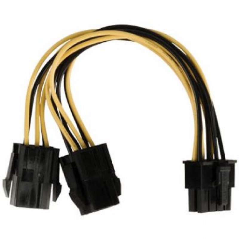 Power Cable Splitter EPS 8pin 2 X 6 Pin PCI-E 0.15m Valueline VLCP74415V015