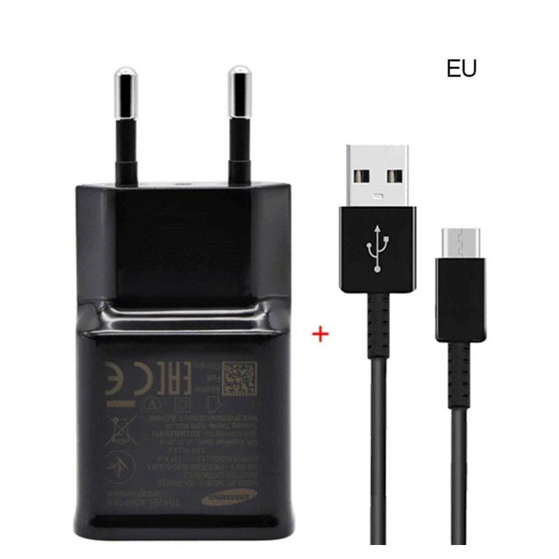 Samsung EP-TA20CBCQGCH Original AC 1 X USB 5V-9V 2Am Power Supply Charger Black Fast Charging Αυθεντικό Τροφοδοτικό Μαύρο & Καλώδιο Type c Retail