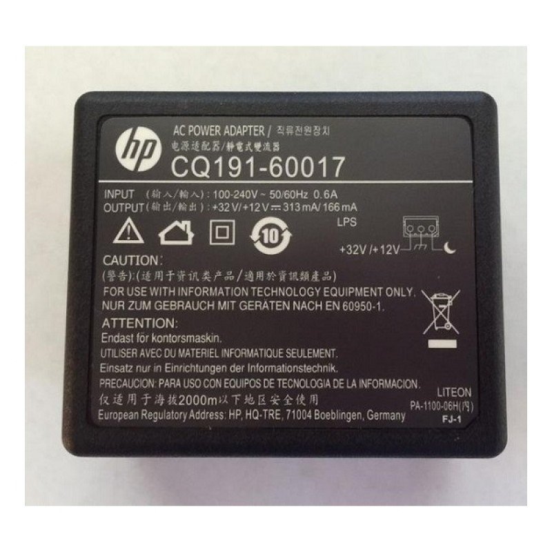 HP CQ191-60017 Power AC Charger Pinter Adaptor Original 3pin 32V/12V 313mA 166mA Αυθεντικό Τροφοδοτικό Εκτυπωτή