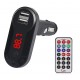 Car Power FM Transmitter With Remote MP3 Player USB 2.0 & Micro SD T26