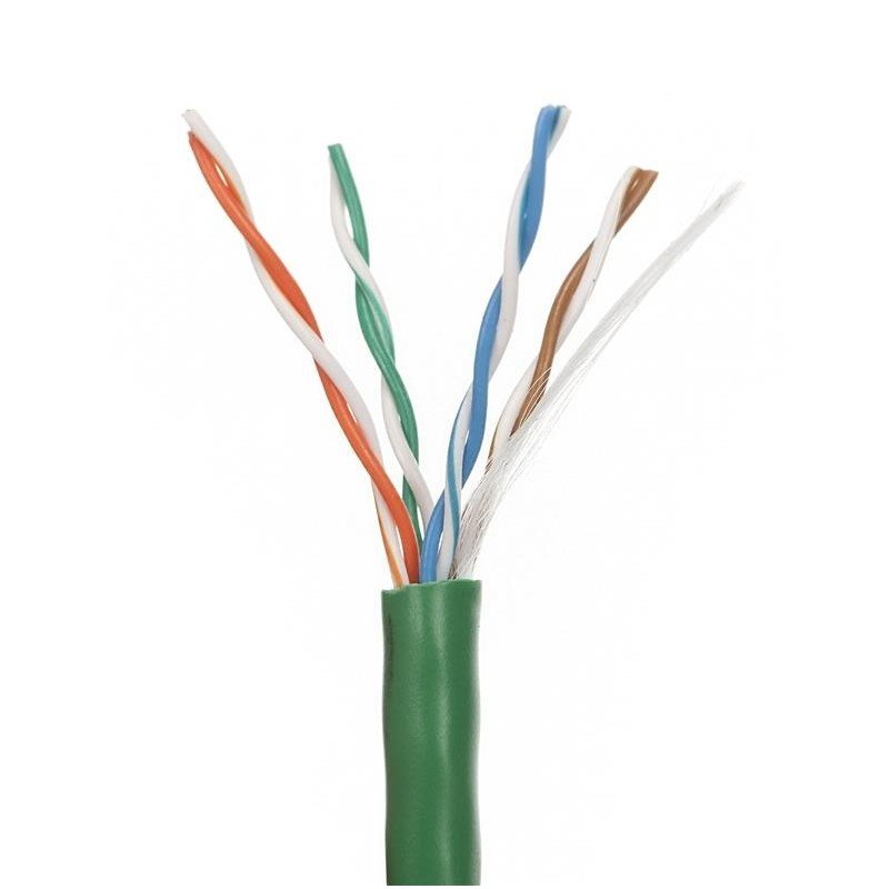 Powertech CAB-N095 UTP Ethernet Cable 100m Green Cat 5 Καλώδιο Δικτύου Πράσινο