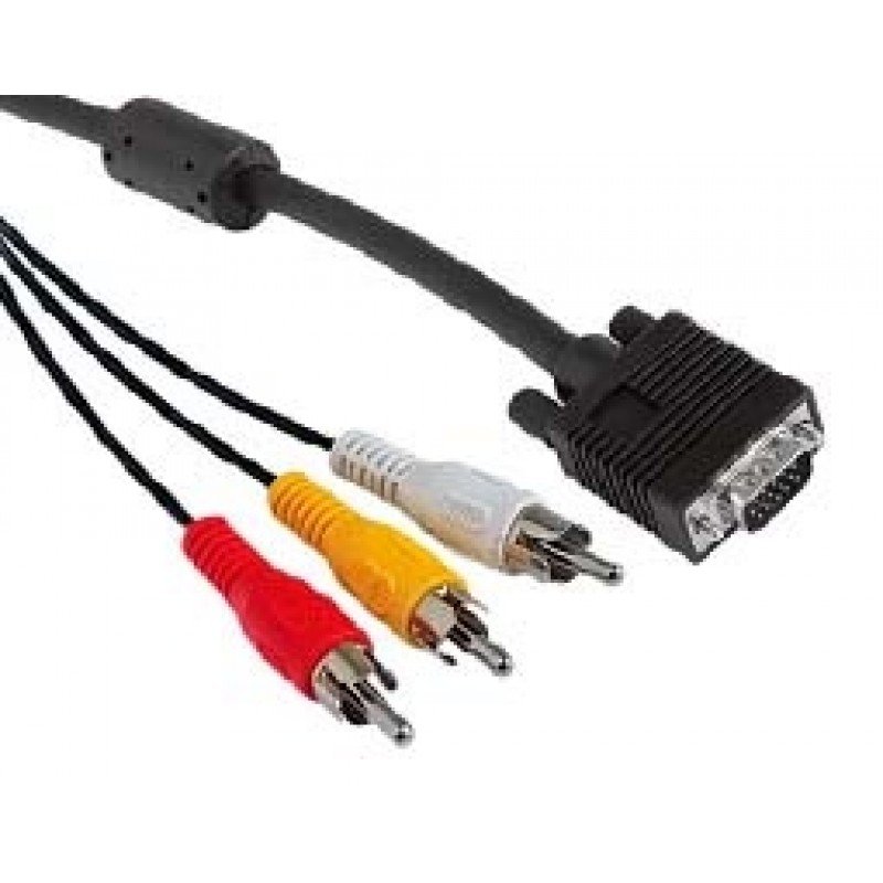 Adaptor VGA 15HDB Male To 3 X RCA C185-3RCA-1.8 SVGA Video Cable 1.8m RGB