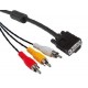 Adaptor VGA 15HDB Male To 3 X RCA C185-3RCA-1.8 SVGA Video Cable 1.8m RGB