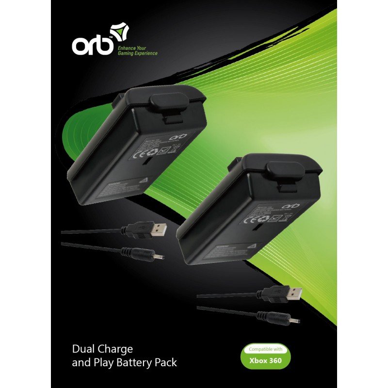 Dual Battery Charge Pack Black (2 X Rechargeable Batteries) Επαναφορτιζόμενες Μπαταρίες Xbox GR-020405 (360)