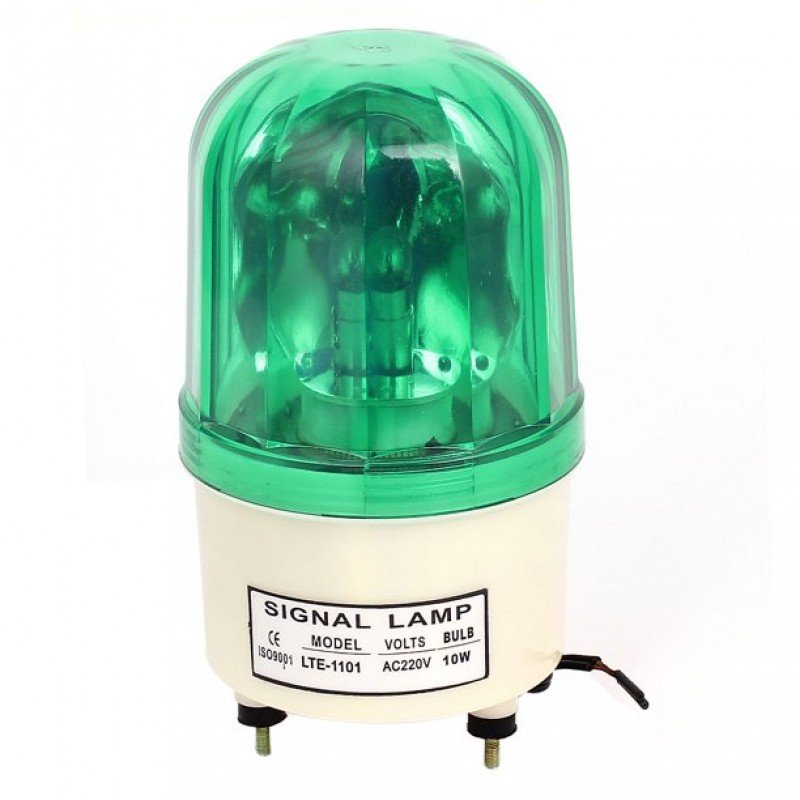 Πράσινο Φλας Green Rotary Strobe Flashing Led Light 220-240V C-1081