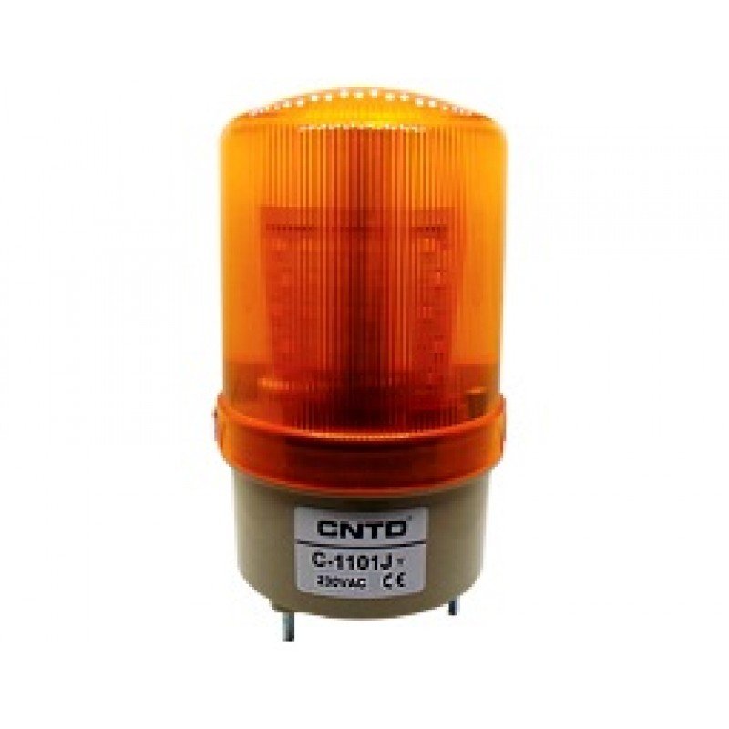 Κίτρινο Φλας & Σειρήνα Yellow Rotary Strobe Flashing Led Light & Buzzer 220-240V C-1101