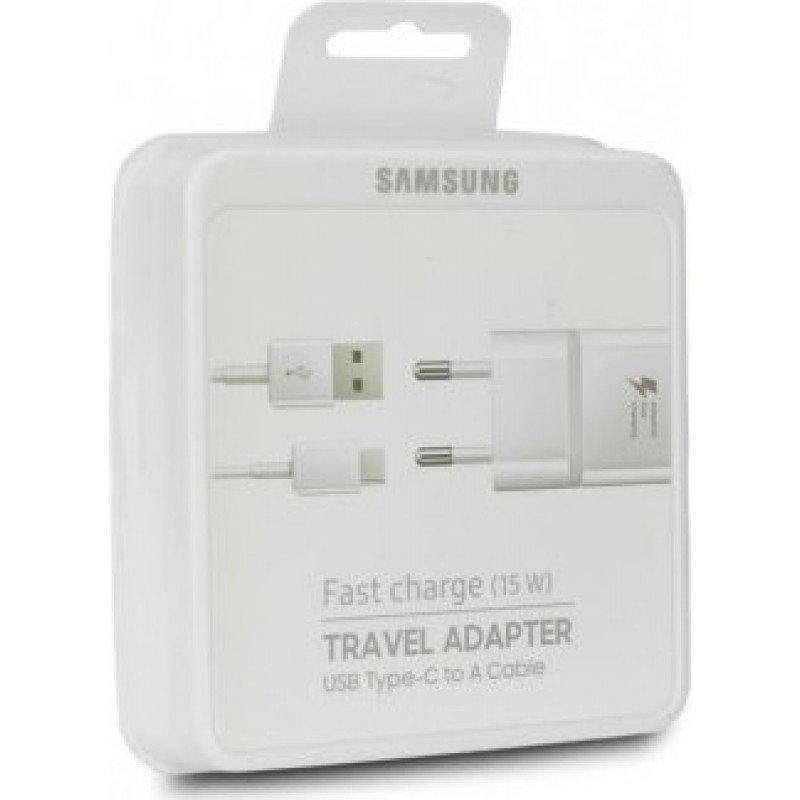 Samsung EP-TA20EWE Original AC 1 X USB 5V 2Am Power Supply Charger White Fast Charging Αυθεντικό Τροφοδοτικό Λευκό & Καλώδιο EP-DW700CWE Type c