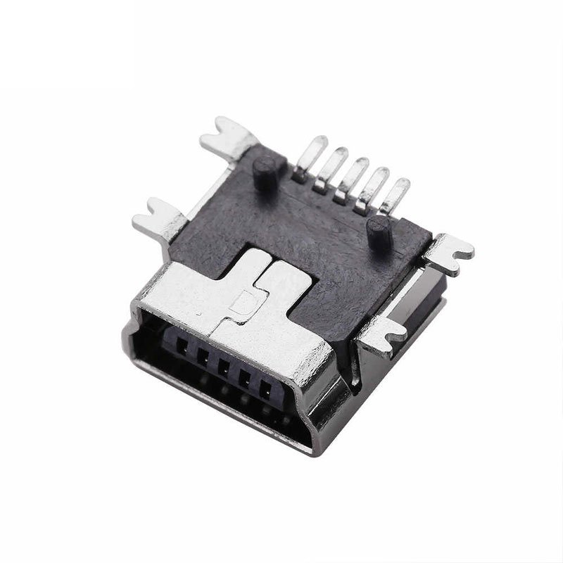 Mini USB Type B Connector Female Sink SP Silver 5 Pin